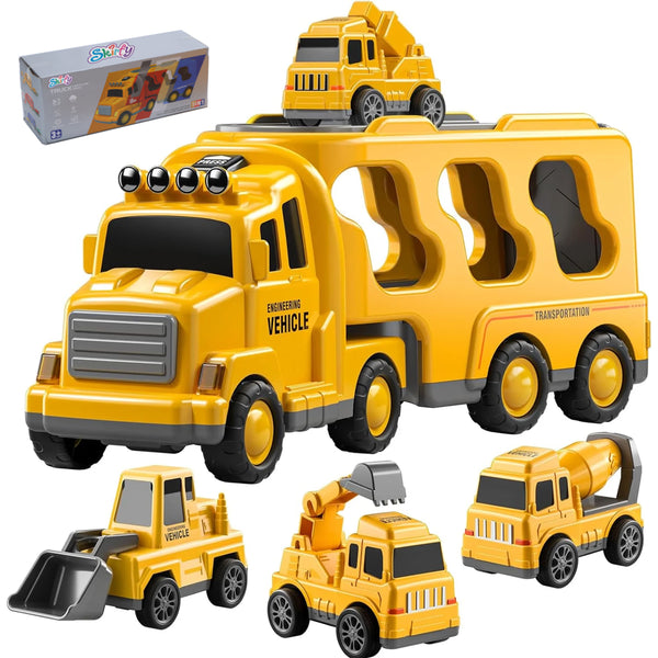 Skirfy  Construction Toy Truck for 3-9 Year Old Boys and Girls - Friction Power Vehicle Car for Toddlers 1-3